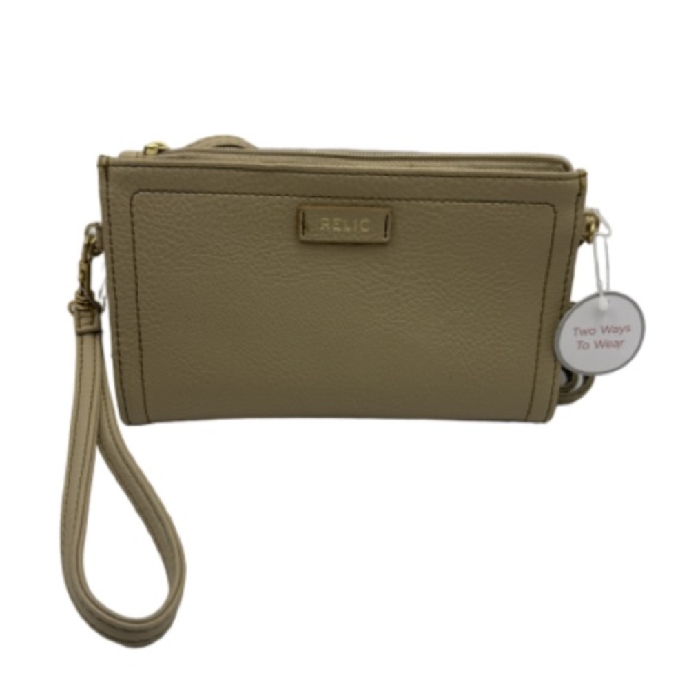 Relic Beige Wristlet crossbody two way back with Strap with checkbook holder